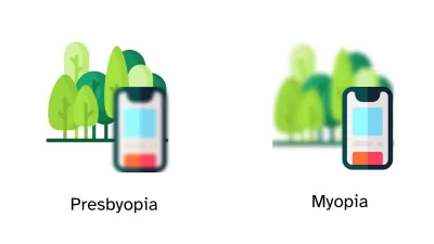 an illustration of presbyopia and myopia