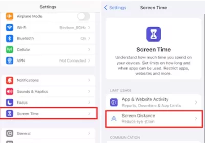 an illustration of how to turn on screen time