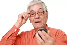 a photo of a person with presbyopia